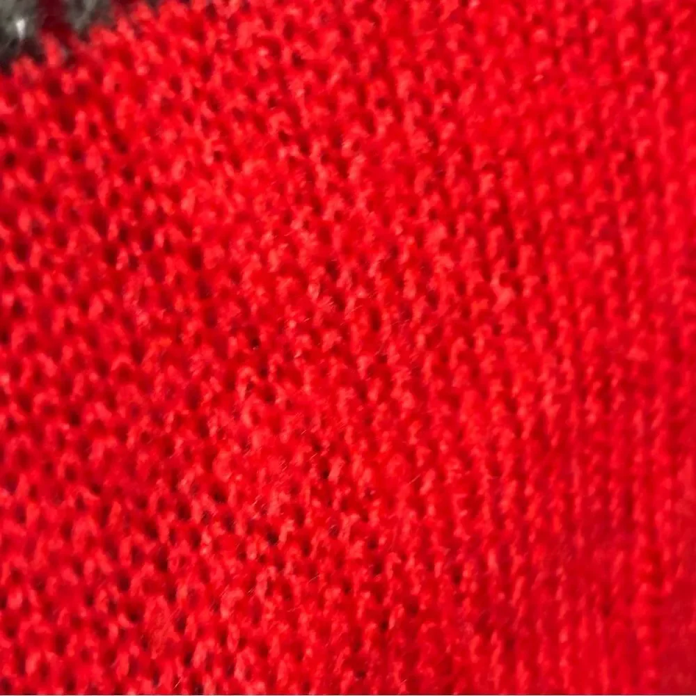 J. Jill Women's Red Gray Silver Sparkles Wide Striped Knit Head Neck Scarf Grey